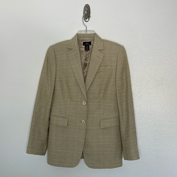 Brooks Brothers Jackets & Blazers - Brooks Brothers Womens Single Breasted Blazer Size 6 Silk Wool Linen Houndstooth